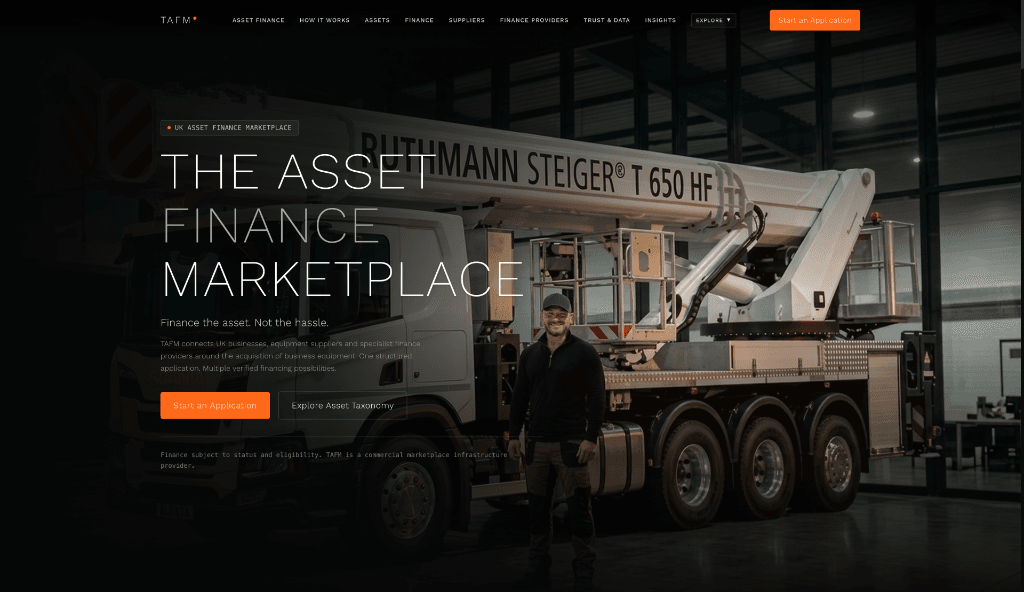 TAFM platform hero interface