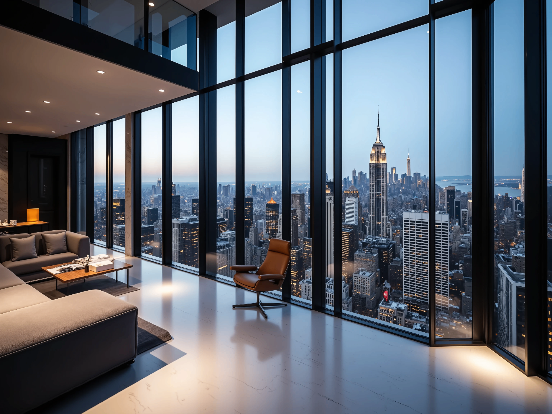 Luxury penthouse cityscape